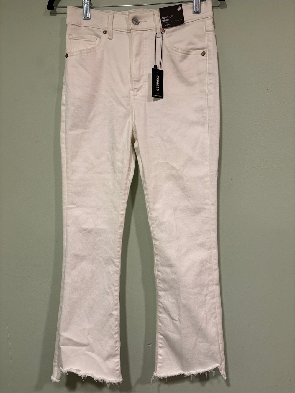 Express High-Rise White Flare Jeans